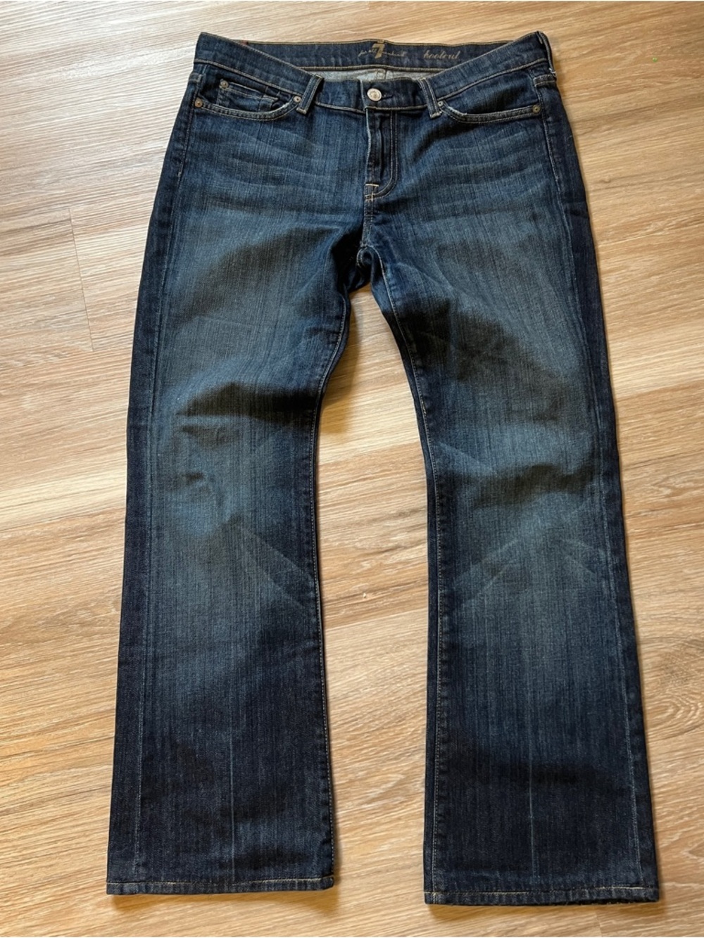 7 For All Mankind Y2K Jeans 30 Bootcut Dark Wash Stretch Denim womens low rise